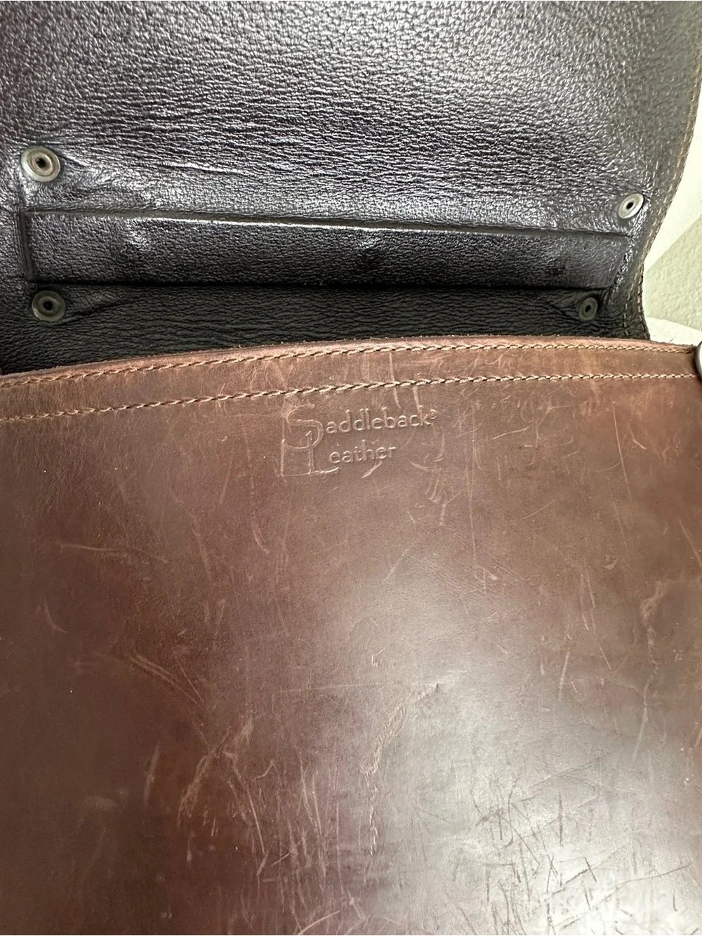 Saddleback Chestnut Leather Convertible Backpack Messenger Bag full grain